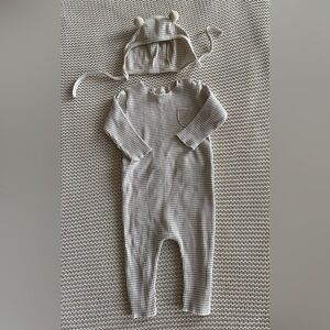 Romper with matching bonnet